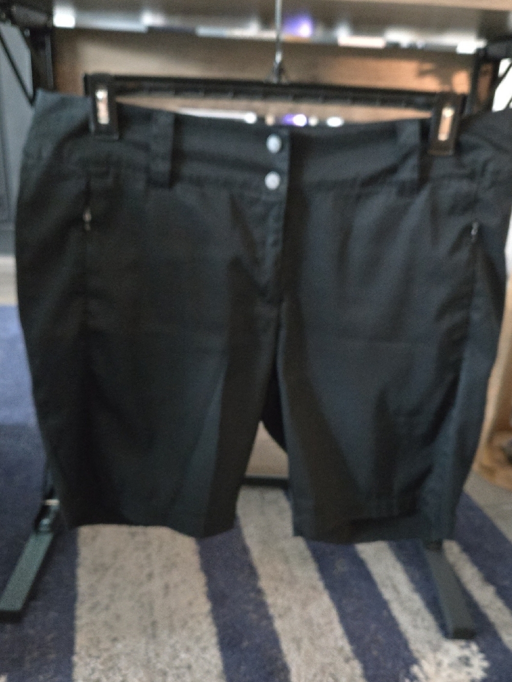 Antigua Women's Black Bermuda Shorts with Zip Pockets